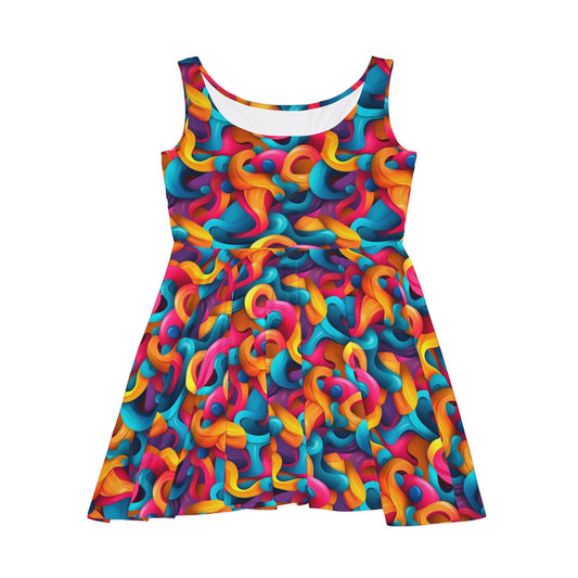 Color Flow | Trippy Sublimation Women's Skater Dress | Psychedelic Pattern | Perfect for Festivals and Events
