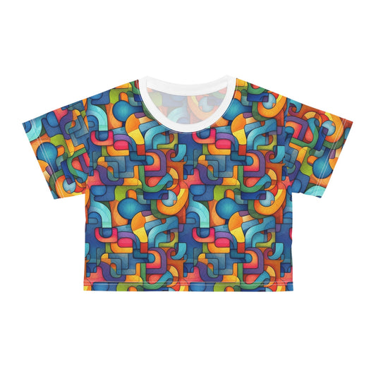 Vibrant | Trippy Sublimation Women's Crop Tee | Psychedelic Pattern | Perfect for Festivals and Events