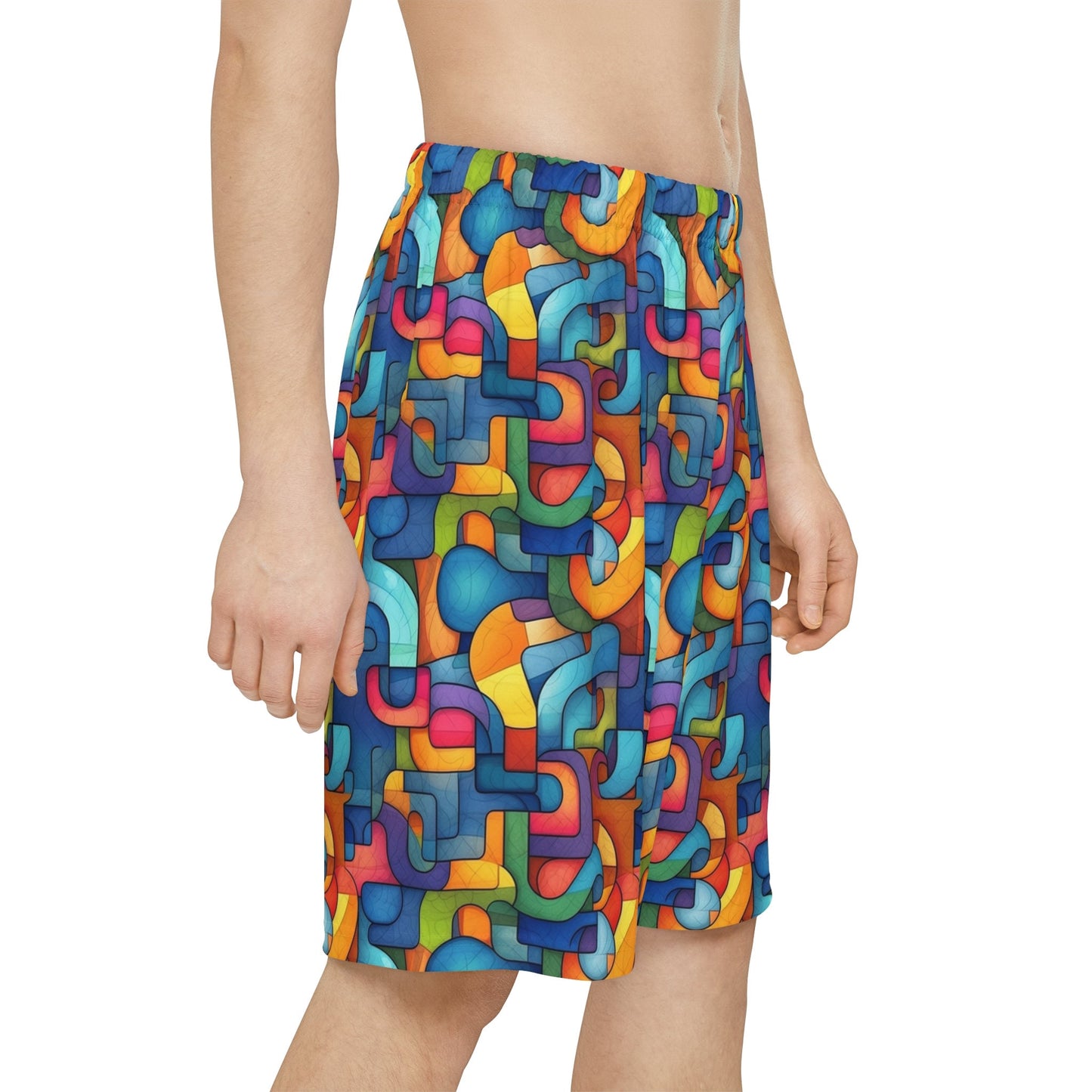 Trippy Gym Shorts for Festivals, Raves, Events | Vibrant | Men's Streetwear, Heady, Sublimated Shorts, Rave Wear
