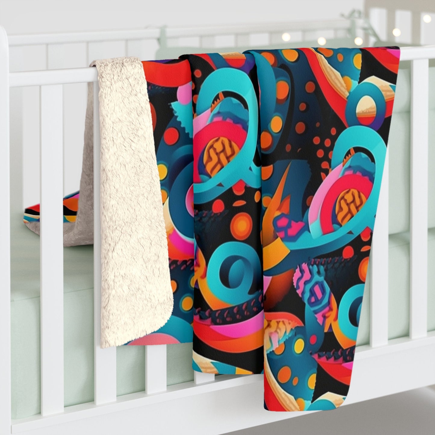 Psyched | Modern Trippy Sherpa Fleece Blanket | Abstract | Psychedelic | For Home and Festivals