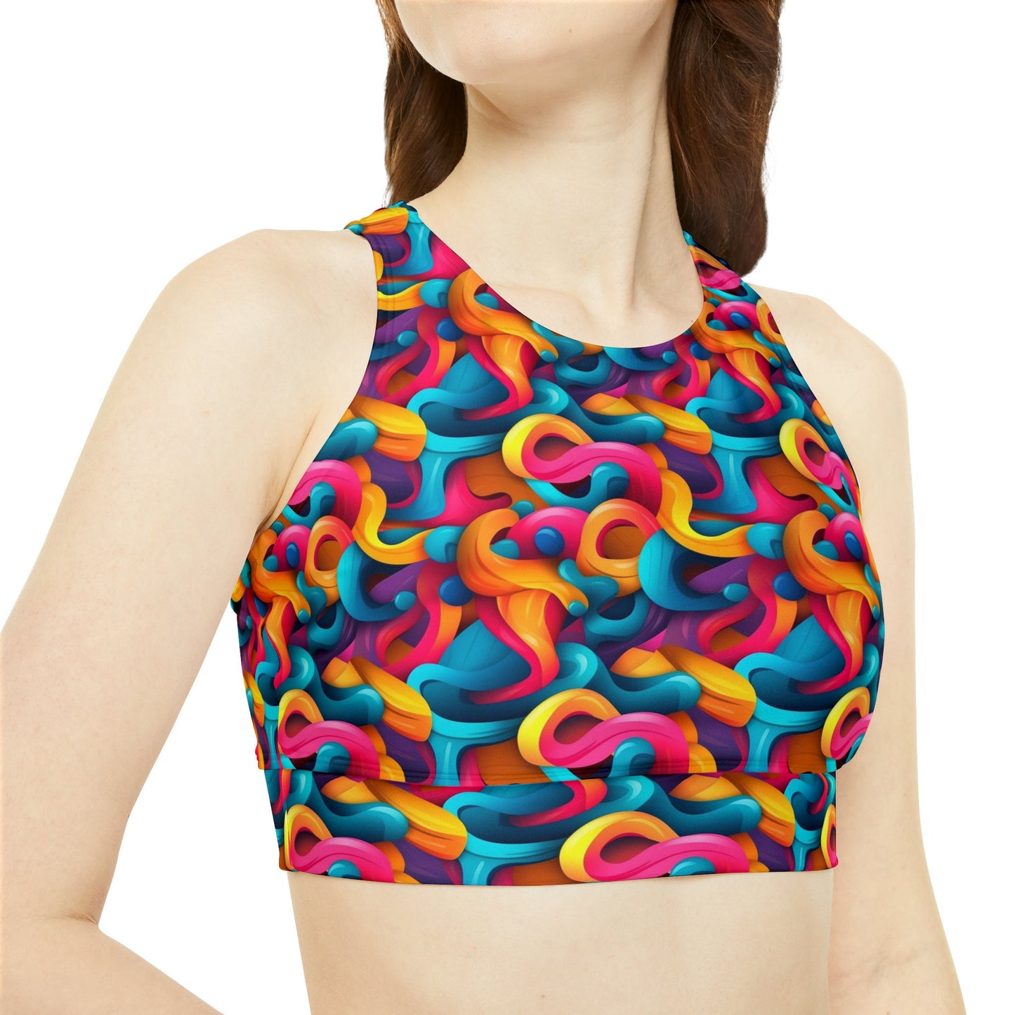 Color Flow | Trippy Sublimation Sporty Bikini Set | Psychedelic Swimwear | Perfect for Festivals and Outdoor Events