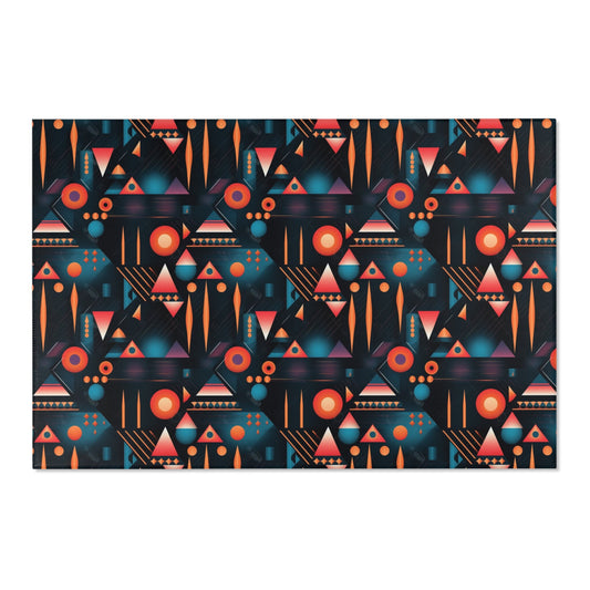 Modern Trippy Area Rug | Retroactive | Geometric | Abstract | Psychedelic | For Home