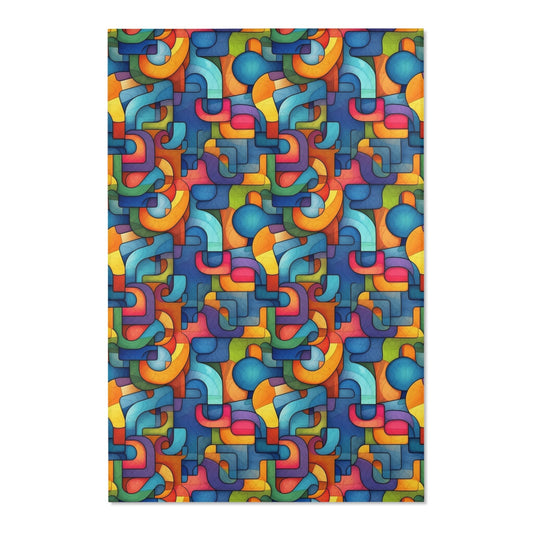 Modern Trippy Area Rug | Vibrant | Geometric | Abstract | Psychedelic | For Home