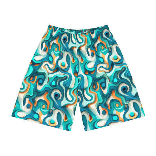 Trippy Gym Shorts for Festivals, Raves, Events | Cool Flow | Men's Streetwear, Heady, Sublimated Shorts, Rave Wear