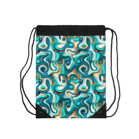 Modern Trippy Drawstring Festival Bag | Abstract | Psychedelic | Perfect For Festivals and Raves | Cool Flow