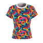 Color Flow | Trippy Sublimation Women's Tee | Psychedelic Pattern | Perfect for Festivals and Events