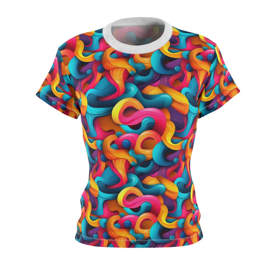 Color Flow | Trippy Sublimation Women's Tee | Psychedelic Pattern | Perfect for Festivals and Events