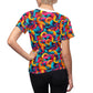 Color Flow | Trippy Sublimation Women's Tee | Psychedelic Pattern | Perfect for Festivals and Events