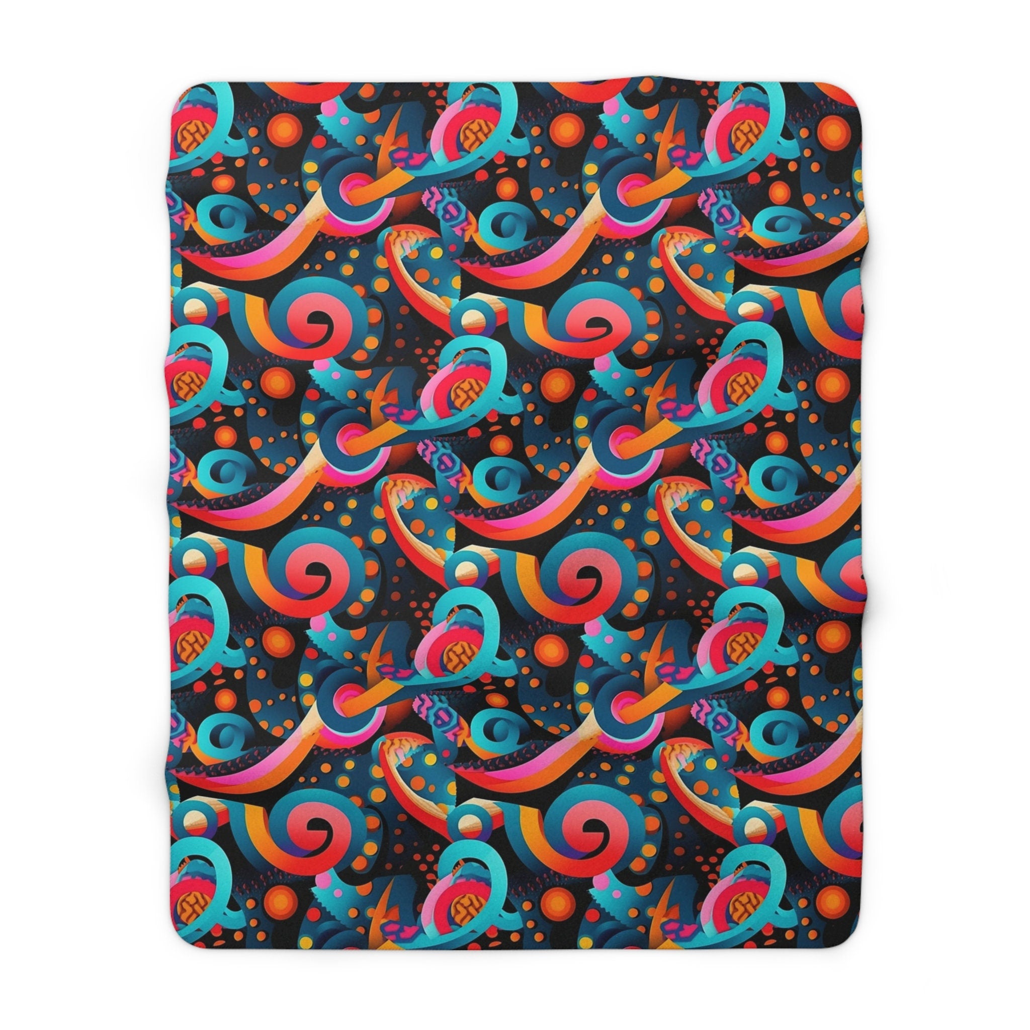 Trippy Puppy, Sherpa on sale Fleece Blanket, AI art, Grumpy Goose Studio