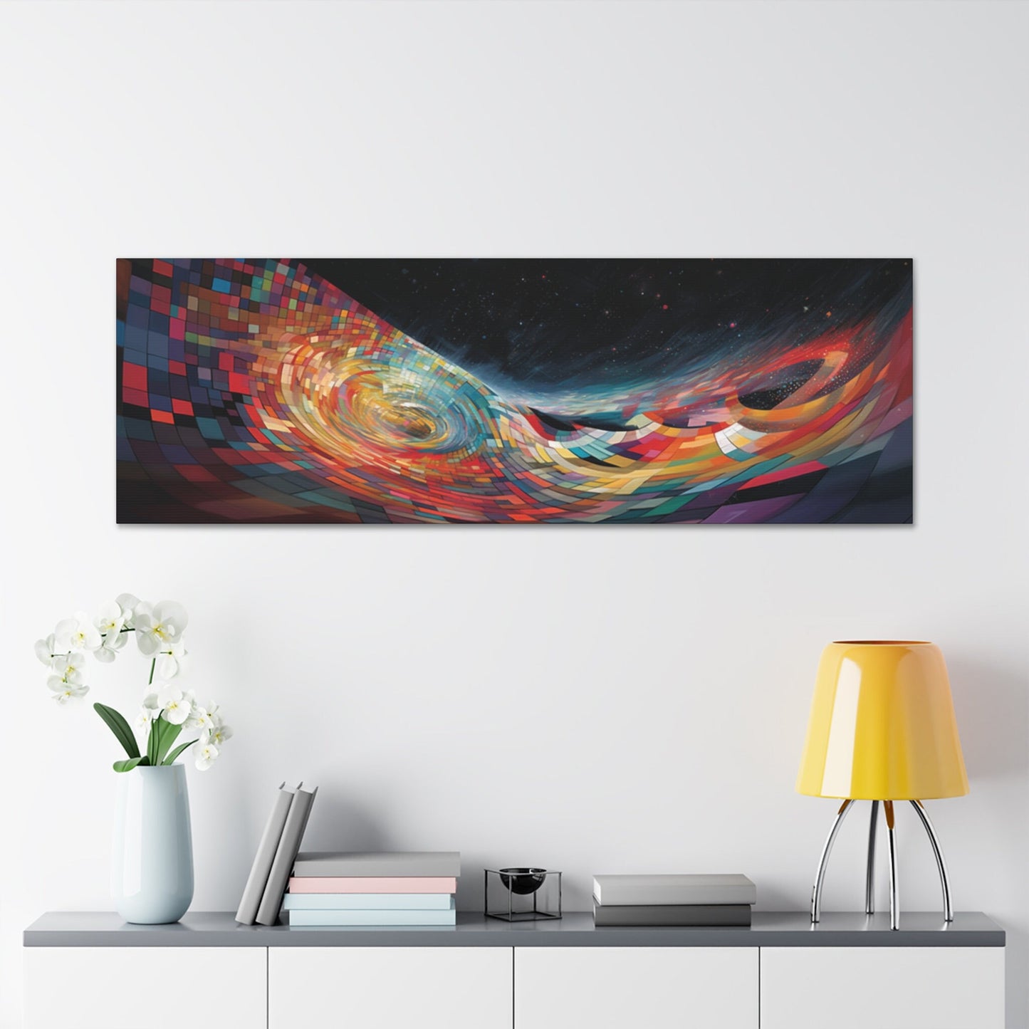 Psychedelic Canvas Wall Art | Grid | Trippy Canvas Print | Abstract Modern Art