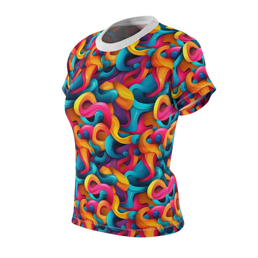 Color Flow | Trippy Sublimation Women's Tee | Psychedelic Pattern | Perfect for Festivals and Events