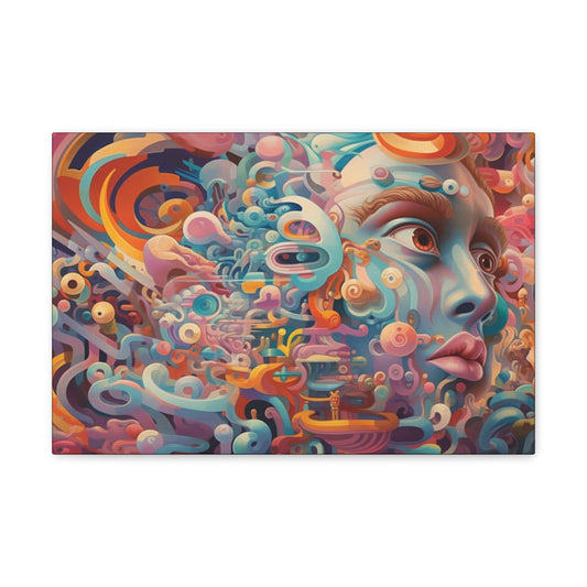 Psychedelic Canvas Wall Art | Witness | Trippy Canvas Print | Abstract Modern Art