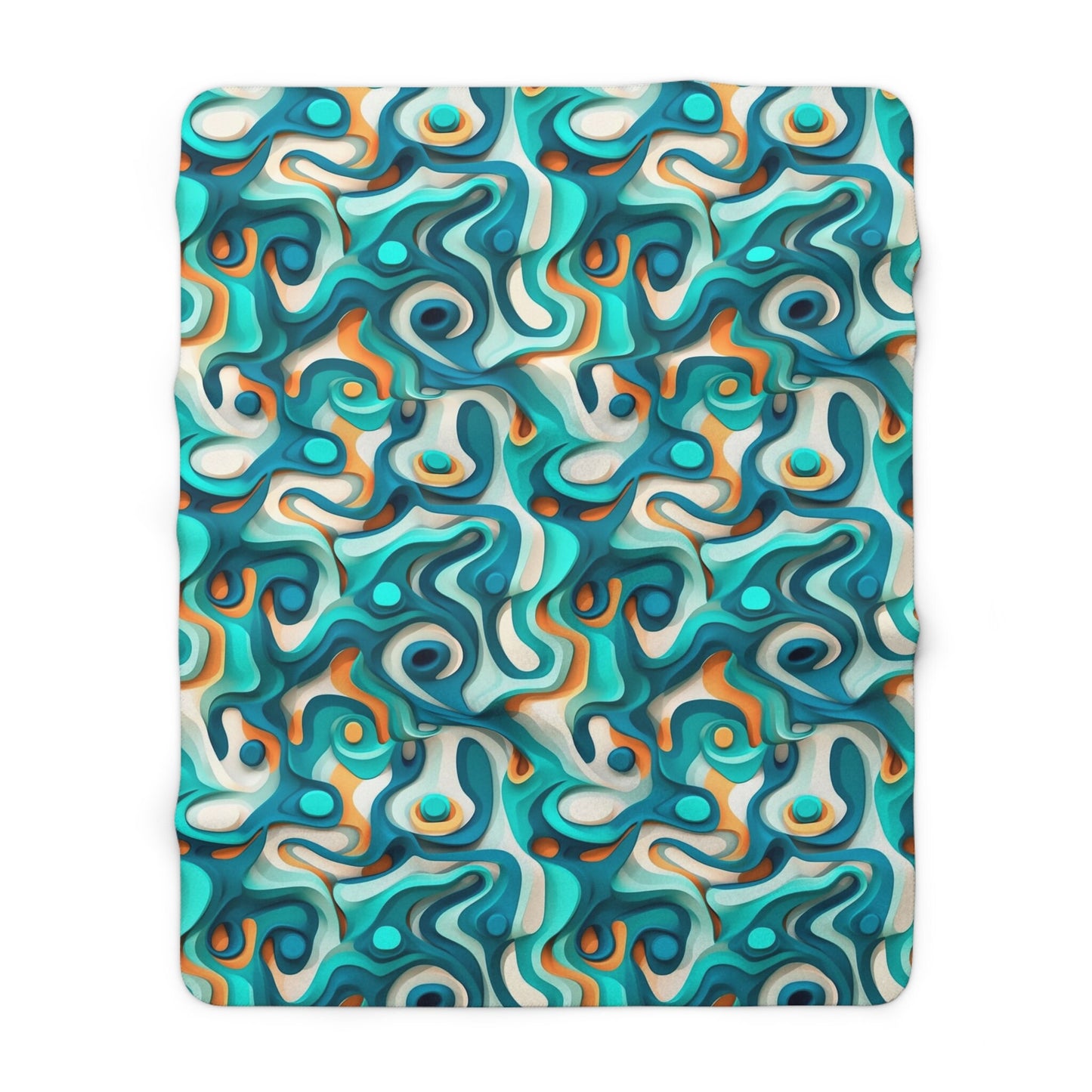 Modern Trippy Sherpa Fleece Blanket | Abstract | Psychedelic | For Home and Festivals | Cool Flow