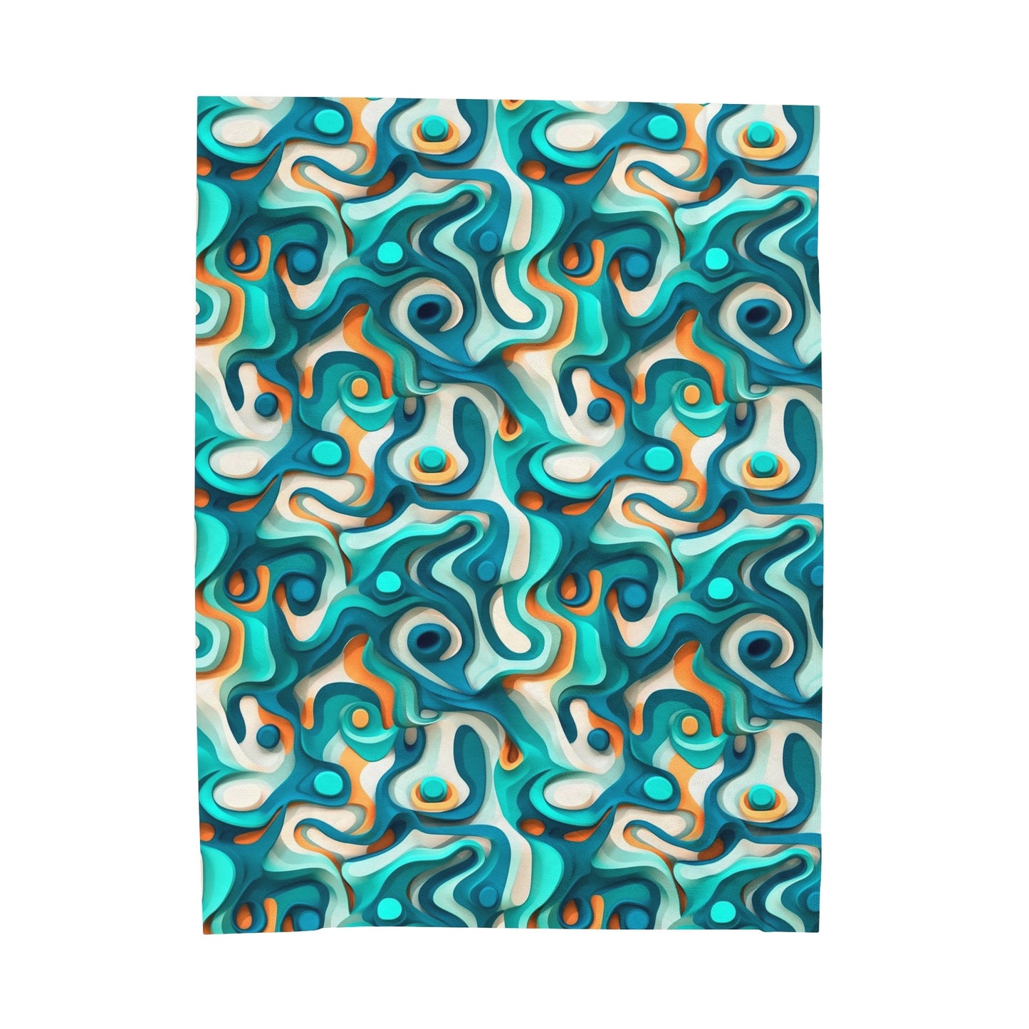 Modern Trippy Velveteen Plush Blanket | Abstract | Psychedelic | For Home and Festivals | Cool Flow