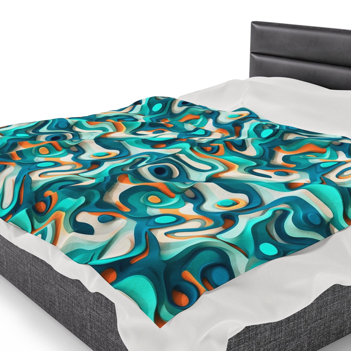 Modern Trippy Velveteen Plush Blanket | Abstract | Psychedelic | For Home and Festivals | Cool Flow