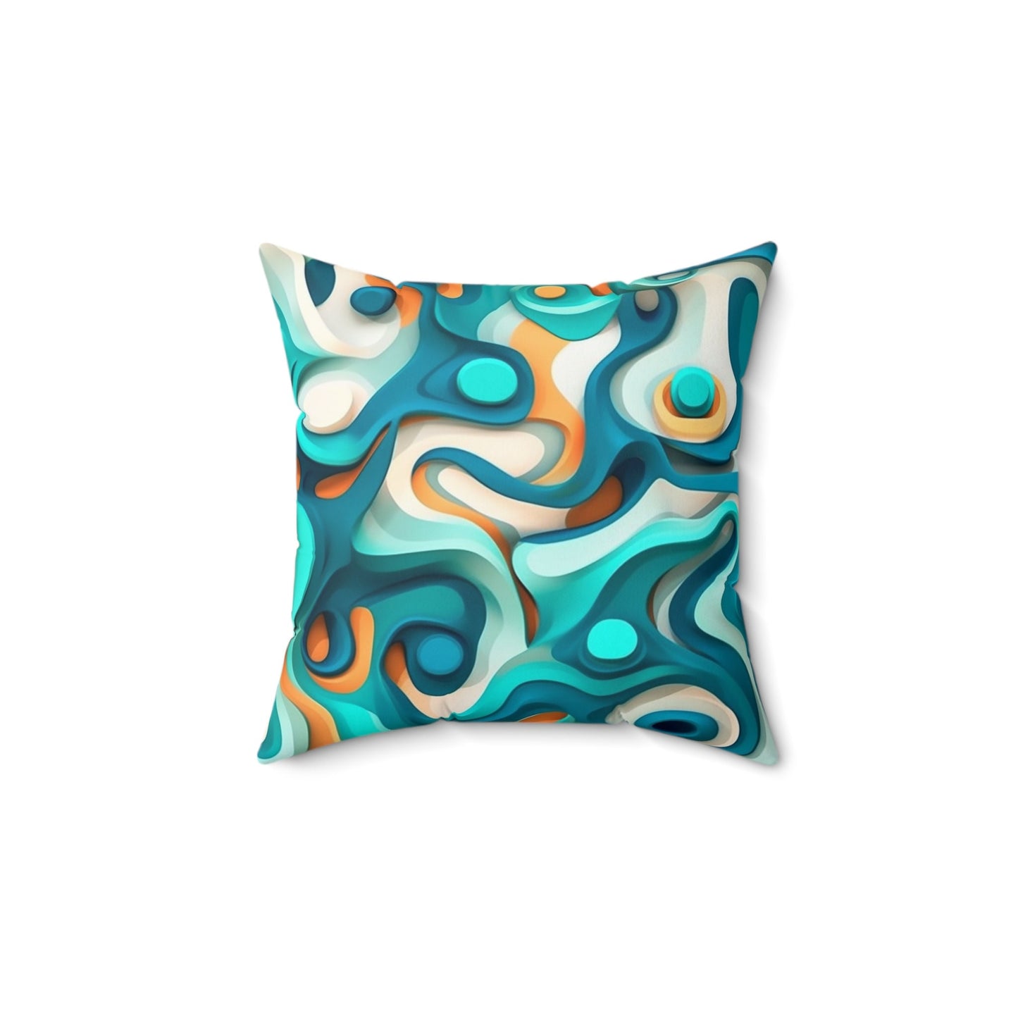 Modern Trippy Spun Polyester Square Pillow | Abstract | Psychedelic | For Home | Cool Flow