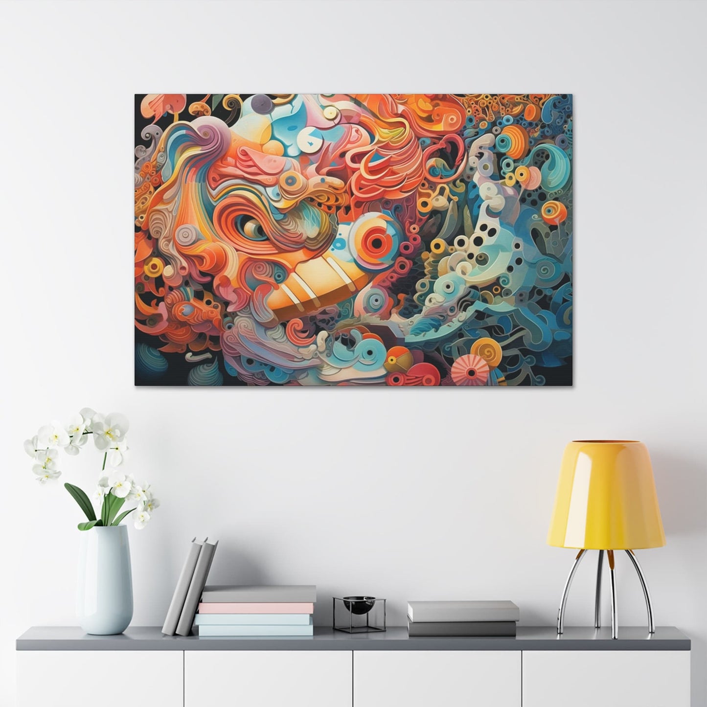 Psychedelic Canvas Wall Art | Trippy Canvas Print | Abstract Modern Art