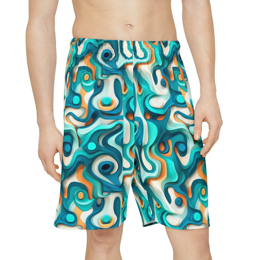 Trippy Gym Shorts for Festivals, Raves, Events | Cool Flow | Men's Streetwear, Heady, Sublimated Shorts, Rave Wear
